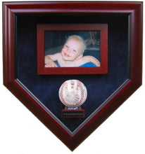 Load image into Gallery viewer, Baby's First Autograph with 4x6 Photo Homeplate Shaped Display Case