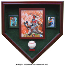 Load image into Gallery viewer, 1 Baseball, 8x10 Photo and 2 Cards Homeplate Shaped Display Case