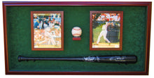 Load image into Gallery viewer, Baseball Bat with Baseball and (2) 8x10 Photos Display Case