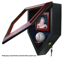 Load image into Gallery viewer, Baby&#39;s First Autograph with 4x6 Photo Homeplate Shaped Display Case
