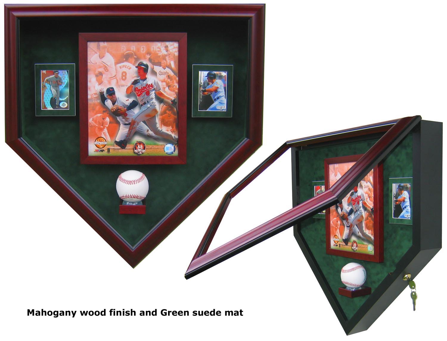 baseball card and ball display case 1 Baseball, 8x10 Photo and 2 Cards Homeplate Shaped Display Case – Heroes on Display