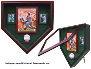 1 Baseball, 8x10 Photo and 2 Cards Homeplate Shaped Display Case Heroes on Display 1 Baseball, 8x10 Photo and 2 Cards Homeplate Shaped Display Case Heroes on Display