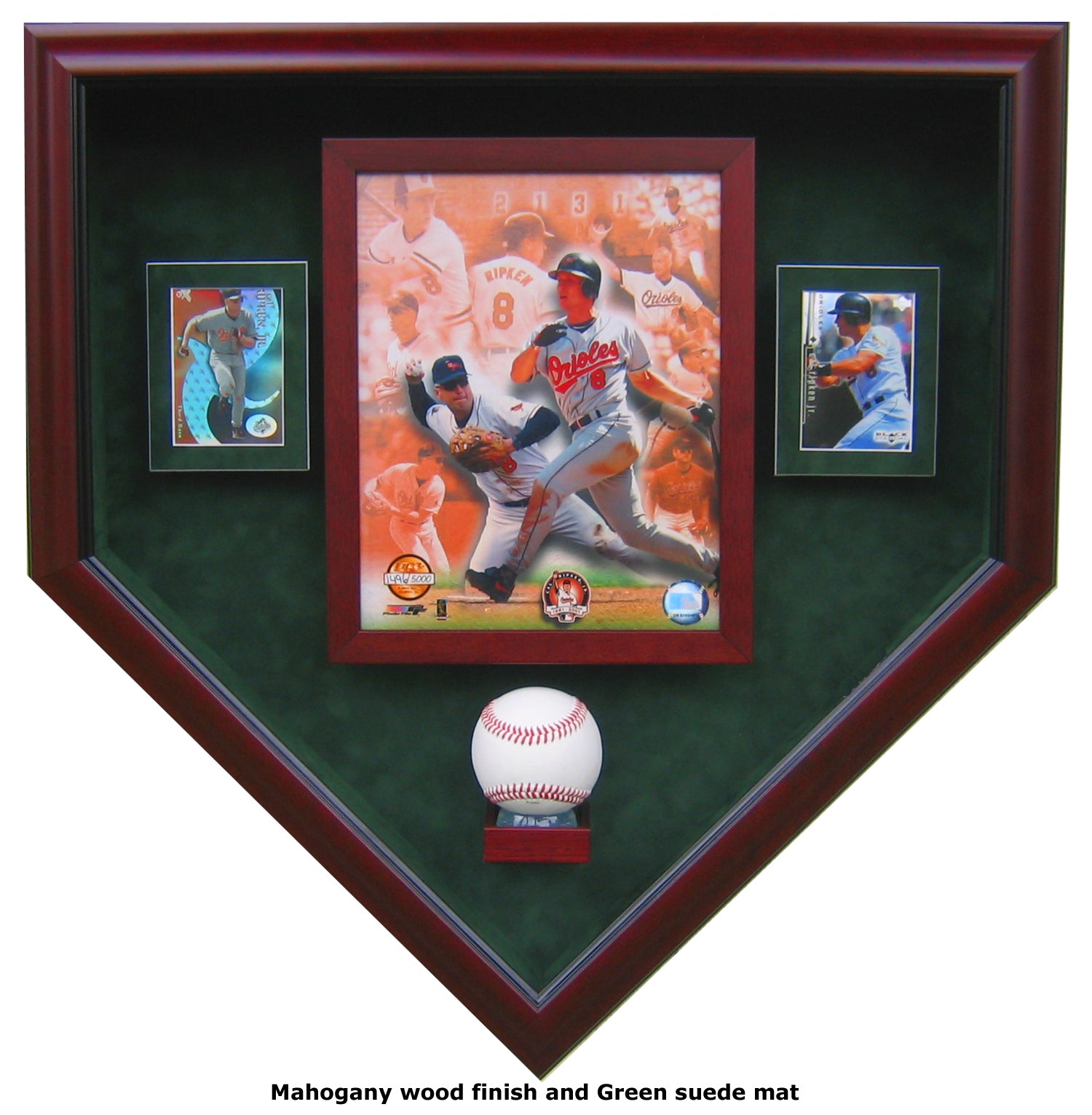 1 Baseball, 8x10 Photo and 2 Cards Homeplate Shaped Display Case Heroes on Display 1 Baseball, 8x10 Photo and 2 Cards Homeplate Shaped Display Case Heroes on Display