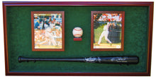 Load image into Gallery viewer, Baseball Bat with Baseball and (2) 8x10 Photos Display Case
